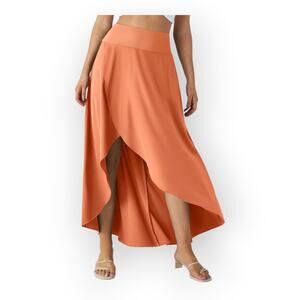 Halara Breezeful Split Maxi Skirt Built in Shorts Coral XL Coastal Minimalist